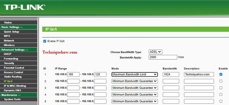 Limit speed wifi QOS