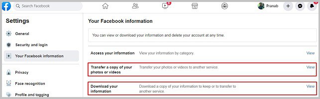 Download your information.