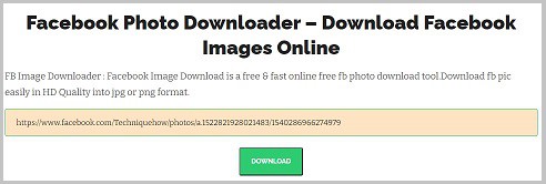 Facebook photo downloader tool