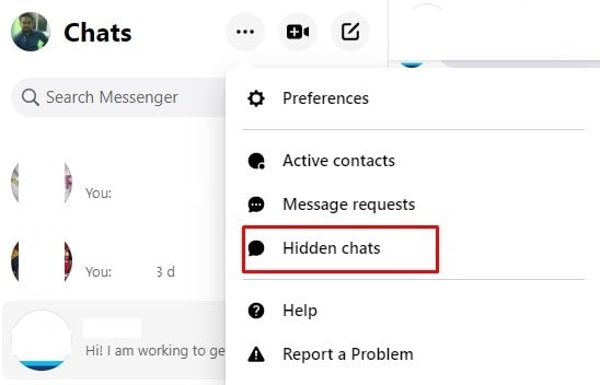 see facebook hidden messages