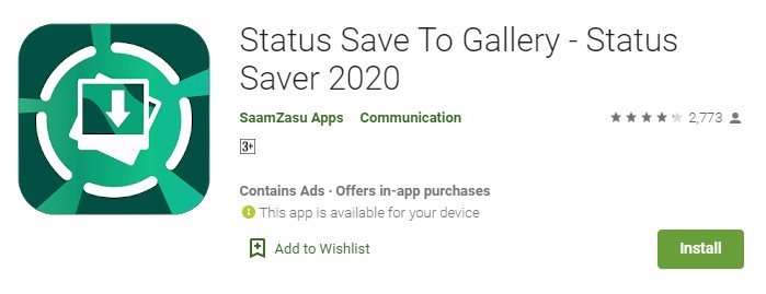 Status save to gallery - Whatsapp status viewer android