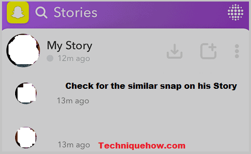 Check for similar snaps on stories