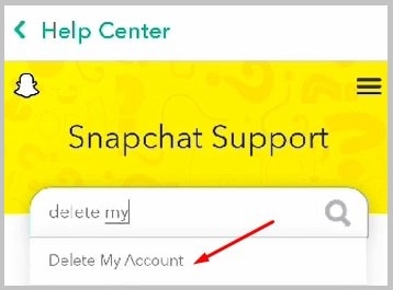 Delete Snapchat account