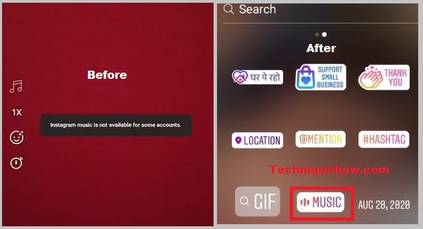 Instagram Music is not available fixed
