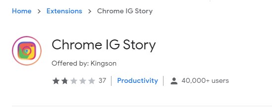chrome IG story extension