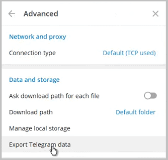 export telegram data