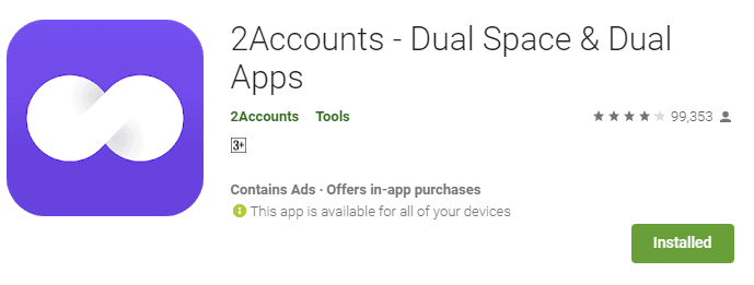 2Accounts app