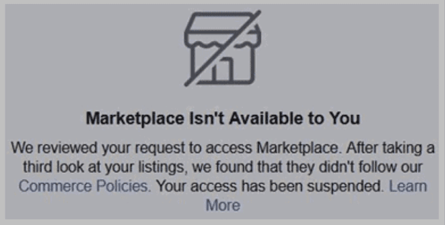 marketplace isn't available to you