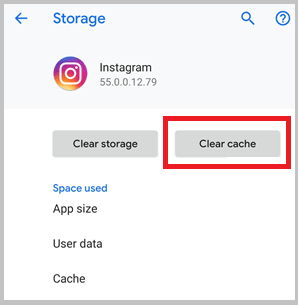 clear cache for instagram