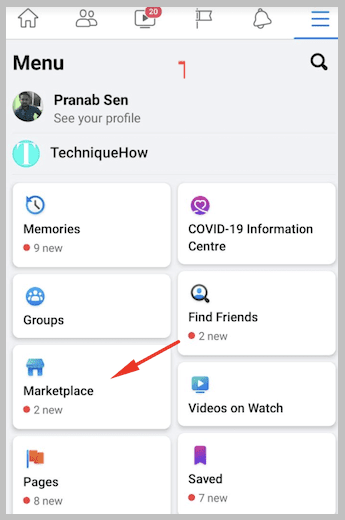 marketplace in facebook app