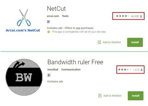 netcut & bwruler FREE ratings
