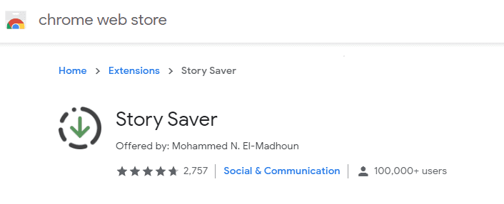 story saver extension