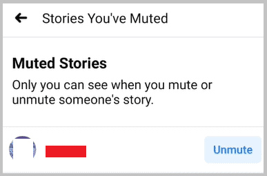 unmute on facebook story