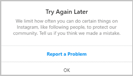 we limit_Instagram error