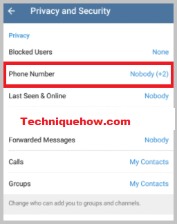 Telegram privacy number