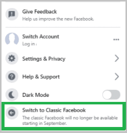 switch to classic facebook