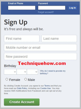 facebook account create