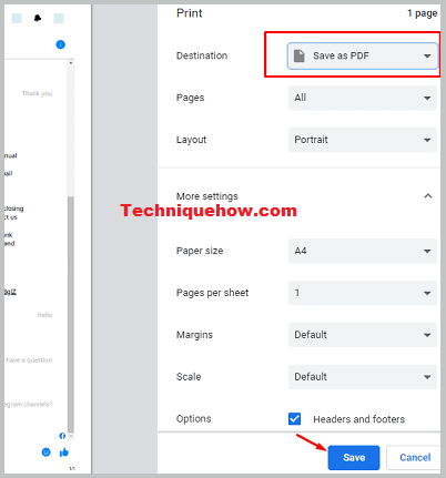 facebook chat saver PDF