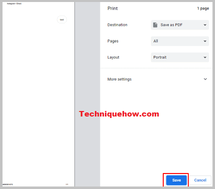 chat save Instagram DM PC