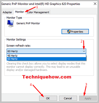 change refresh rate windows 10
