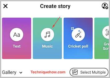 facebook story music mobile app