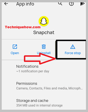 force stop snapchat app