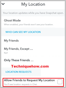 request location enable snapchat