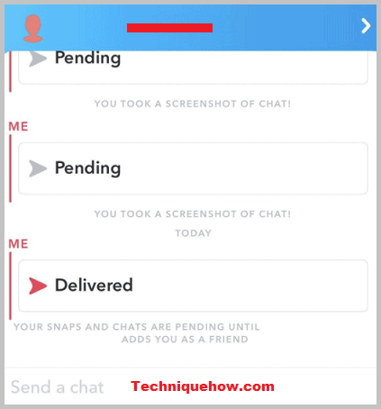 sent snap on chat pending