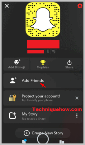 snapchat profile inspection_ add friends option there