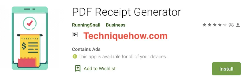PDF Receipt Generator app
