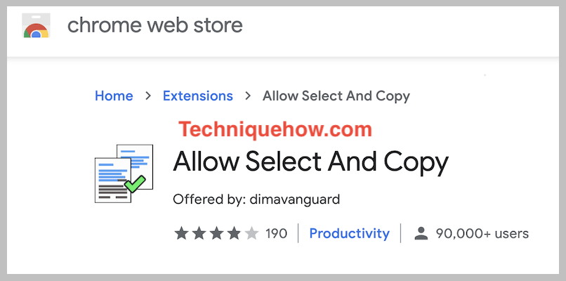 allow select and copy extension