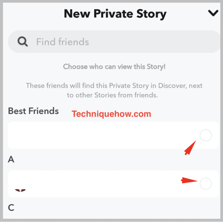 choose people for private story