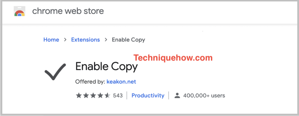 enable copy extension