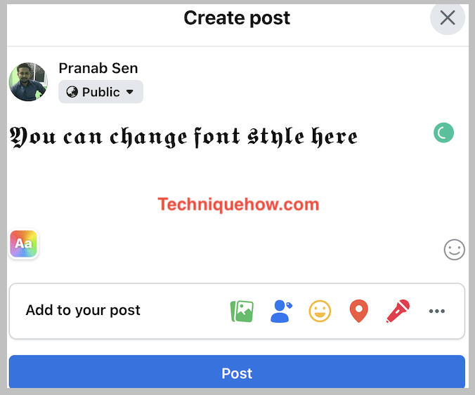 post on facebook stylish font