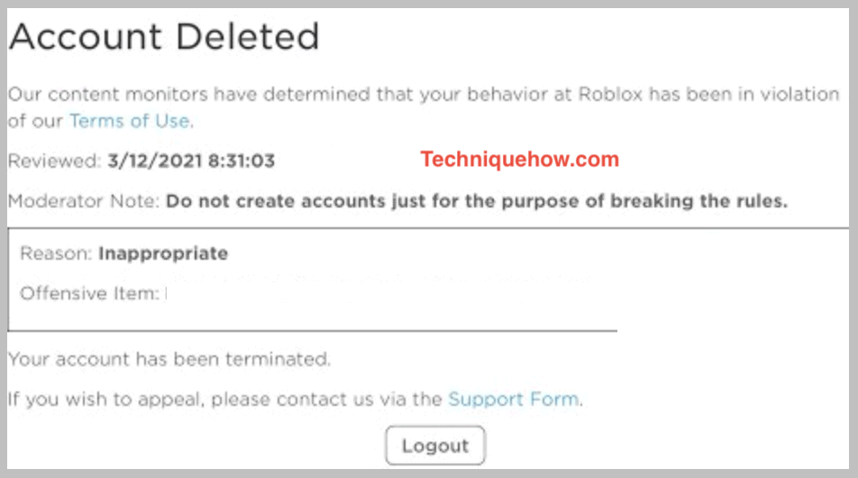 roblox deleted for inappropriate tasks