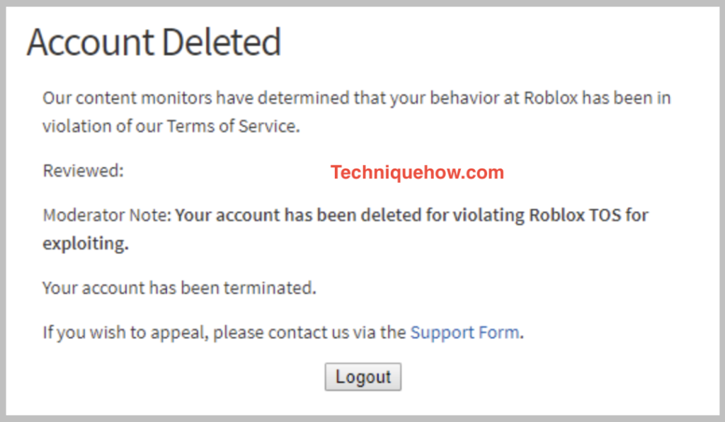 roblox deleted  or banned