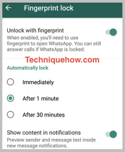 whatsapp fingerprint on