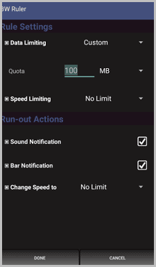 BW ruler custom limit