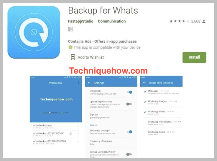 Backup for whats app