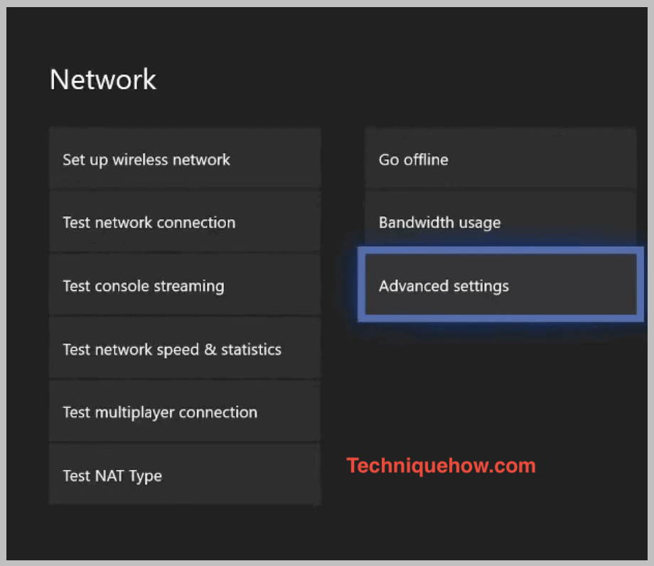 Network Advanced setting