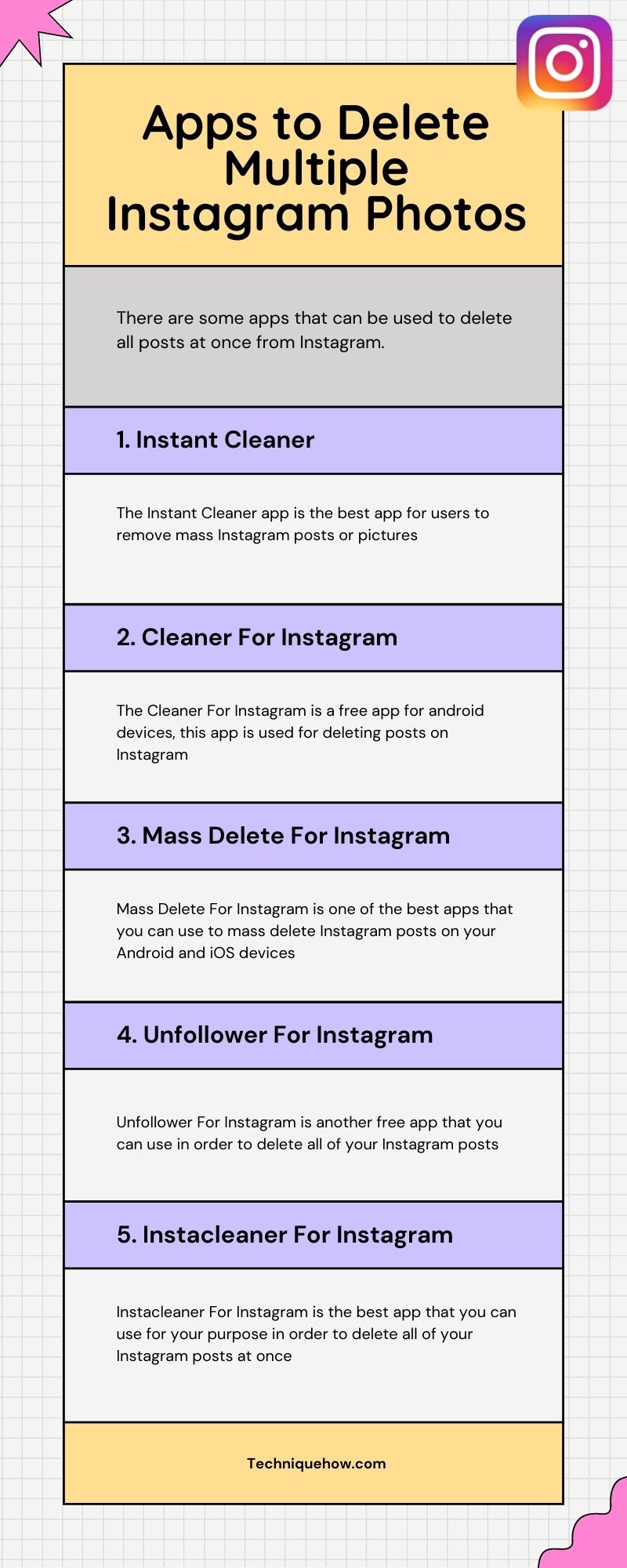 24 Apps to Delete Multiple Instagram Photos – Working – TechniqueHow