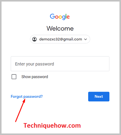  Forget Password on Gmail account