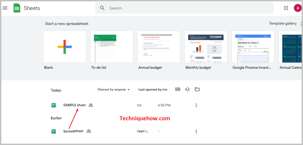 Google sheet track down