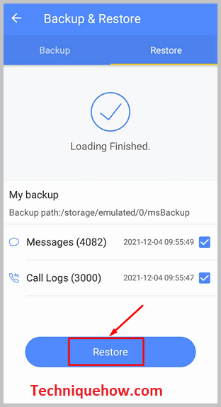 Restore the tick-marked files.