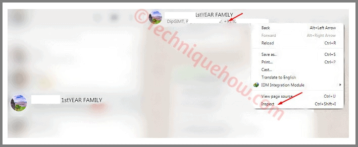 whatsapp export numbers inpect