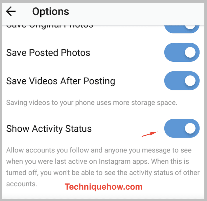 Activity status on Instagram