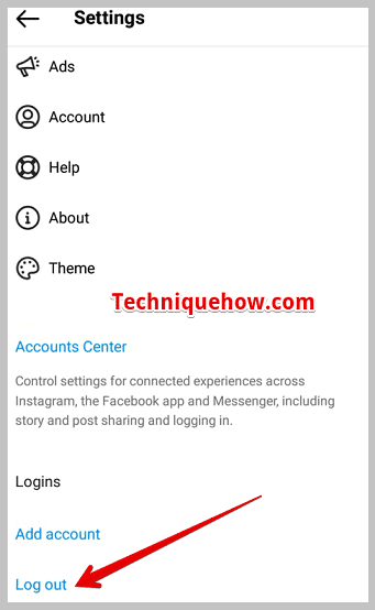 Instagram Logout Option