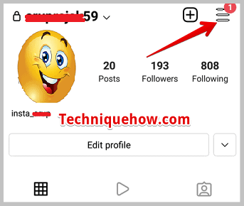 Instagram three dots line