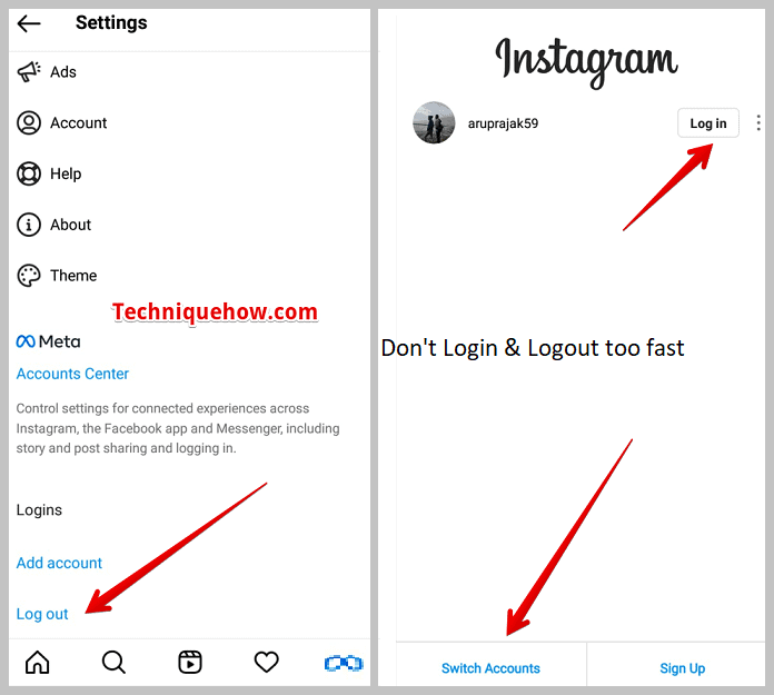 Logging in and out too fast