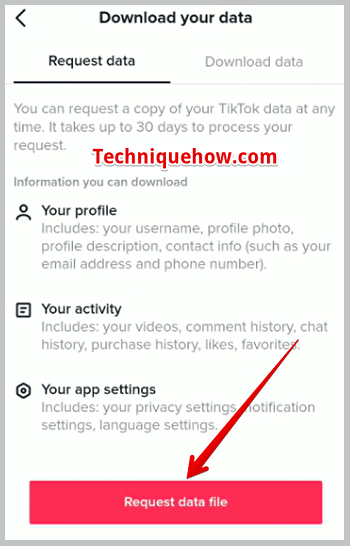 Request data section